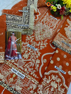 Luxury Heavy Embroidered Chiffon Shirt Net Gararah & Dupatta Suit