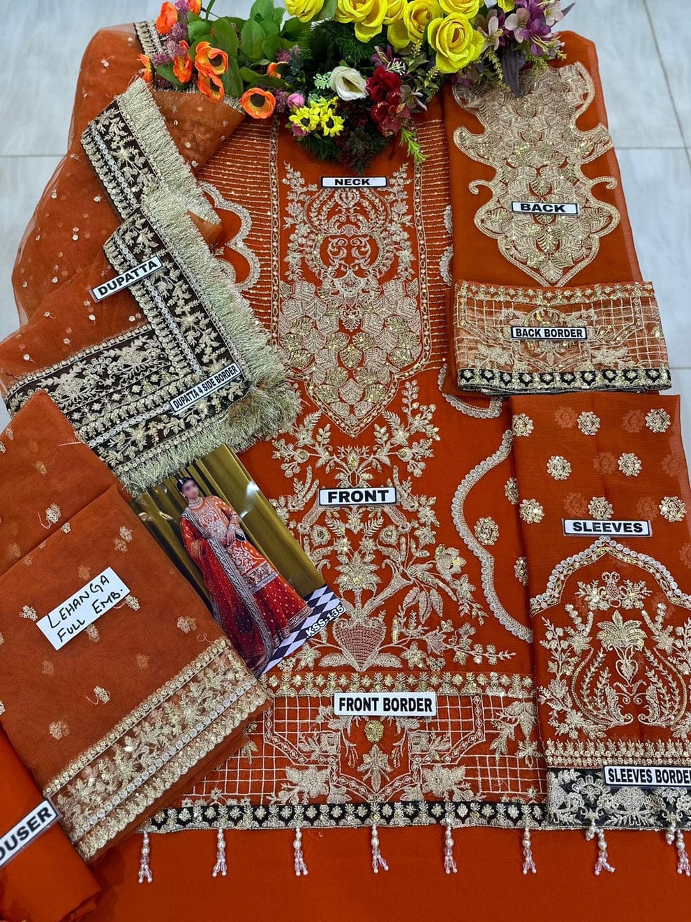 Luxury Heavy Embroidered Chiffon Shirt Net Gararah & Dupatta Suit