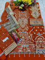 Luxury Heavy Embroidered Chiffon Shirt Net Gararah & Dupatta Suit