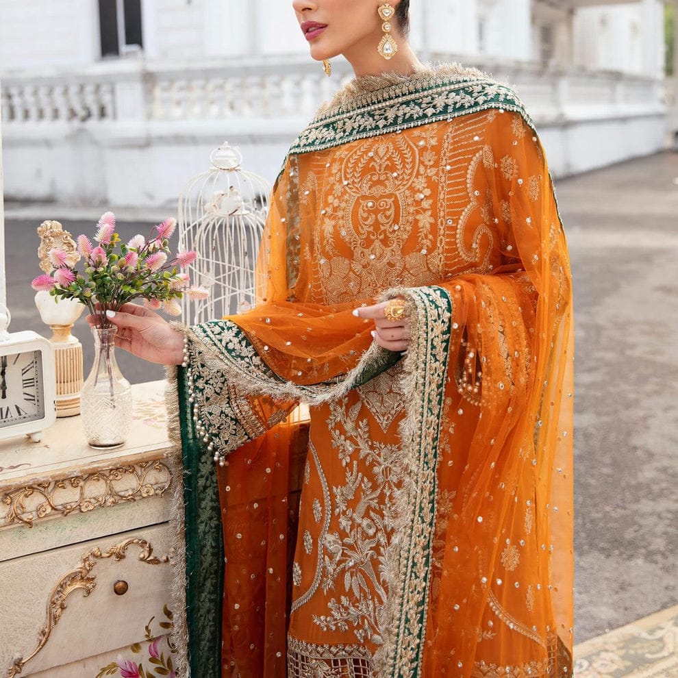 Luxury Heavy Embroidered Chiffon Shirt Net Gararah & Dupatta Suit