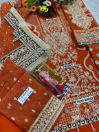 Luxury Heavy Embroidered Chiffon Shirt Net Gararah & Dupatta Suit