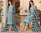 3-Piece Marina Winter Suit – Cross Stitch Kurta & Jacquard Chadar