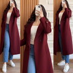 Winter Double Fleece Long Button Coat – Cross Pockets