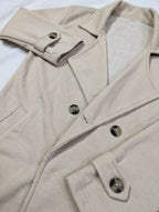 Winter Double Fleece Long Button Coat – Cross Pockets