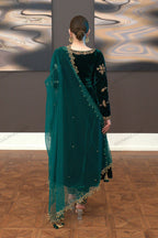 Unstitched Velvet Suit with Embroidered Organza Dupatta – Back on Demand!