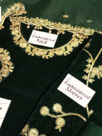 Unstitched Velvet Suit with Embroidered Organza Dupatta – Back on Demand!