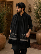 Personalized Wool Pashmina Shawl for Men – Custom Name Print