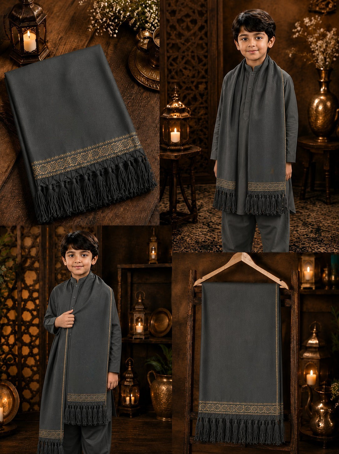 Kids Plain Wool Pashmina Shawl – Multiple Colors