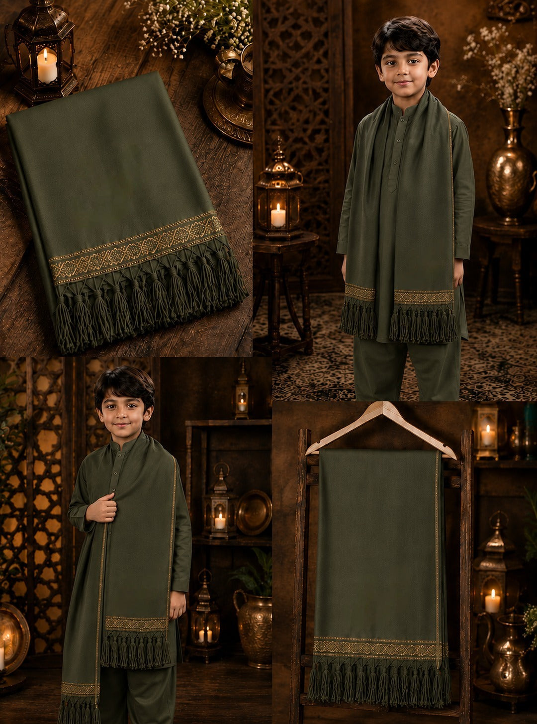 Kids Plain Wool Pashmina Shawl – Multiple Colors