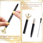 Customise Golden Diamond Pen with Interchangeable Crystal Tops