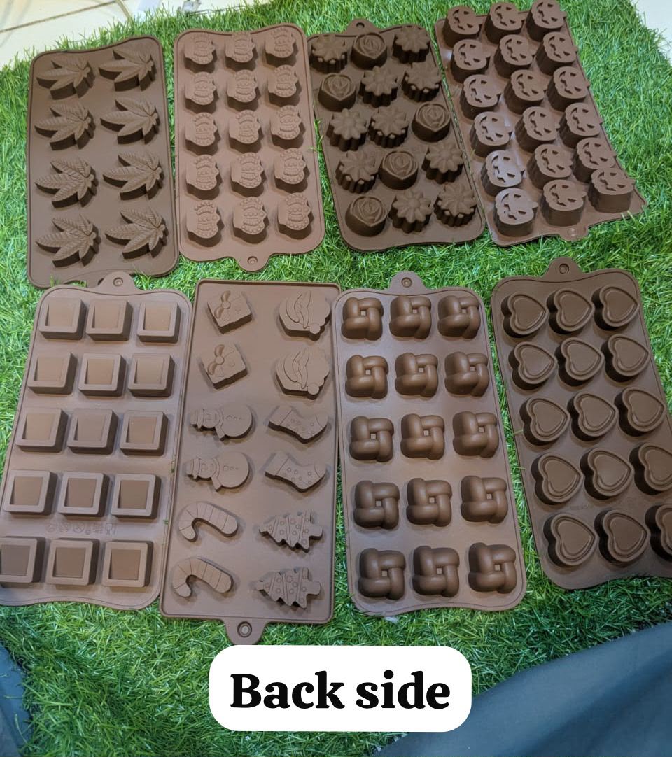 Pack of 3 Silicon Chocolate Molds – Flexible Non-Stick Candy & Baking Molds | Random Designs