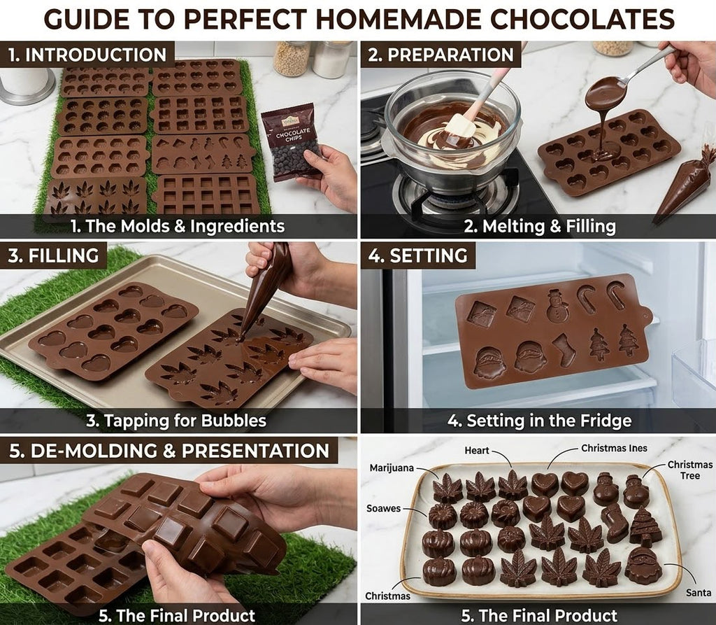 Pack of 3 Silicon Chocolate Molds – Flexible Non-Stick Candy & Baking Molds | Random Designs