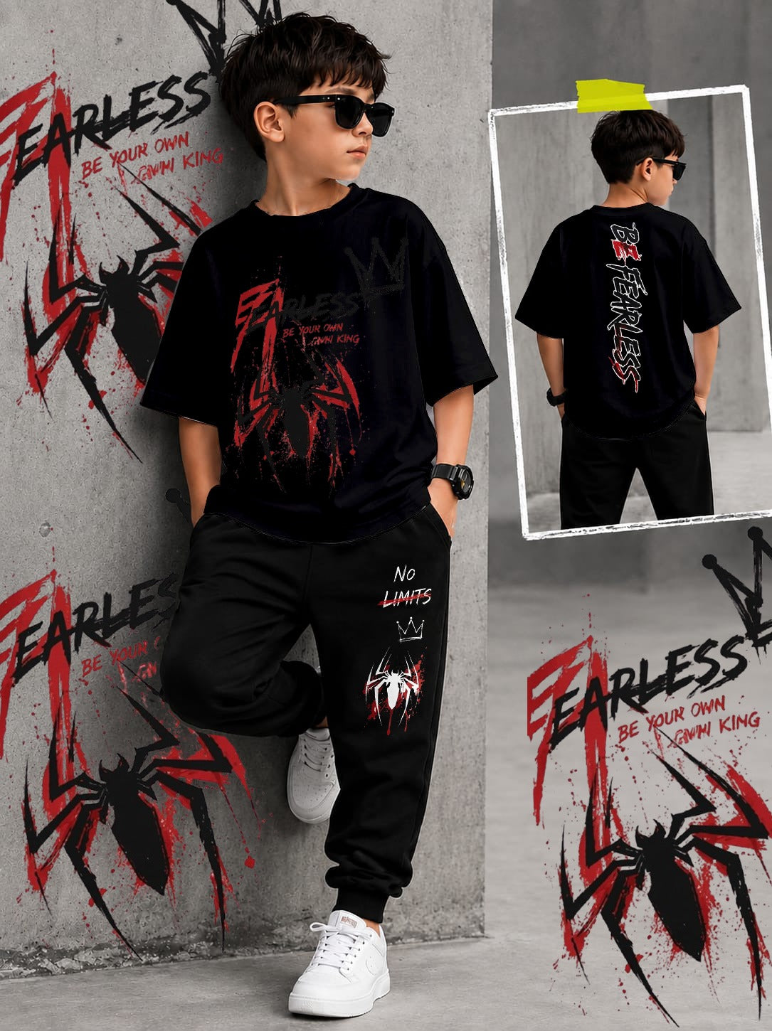Anime Kids Track Suit – 3D Digital DTF Print T-Shirt & Trouser Set