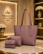 Elegant 3-Piece Tote Bag Set – Tote + Pouch + Mini Wallet