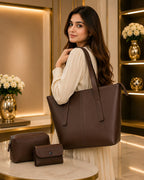 Elegant 3-Piece Tote Bag Set – Tote + Pouch + Mini Wallet