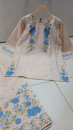 Trending 2-Piece Embroidered Soft Cotton Suit – Printed Farshee Salwar