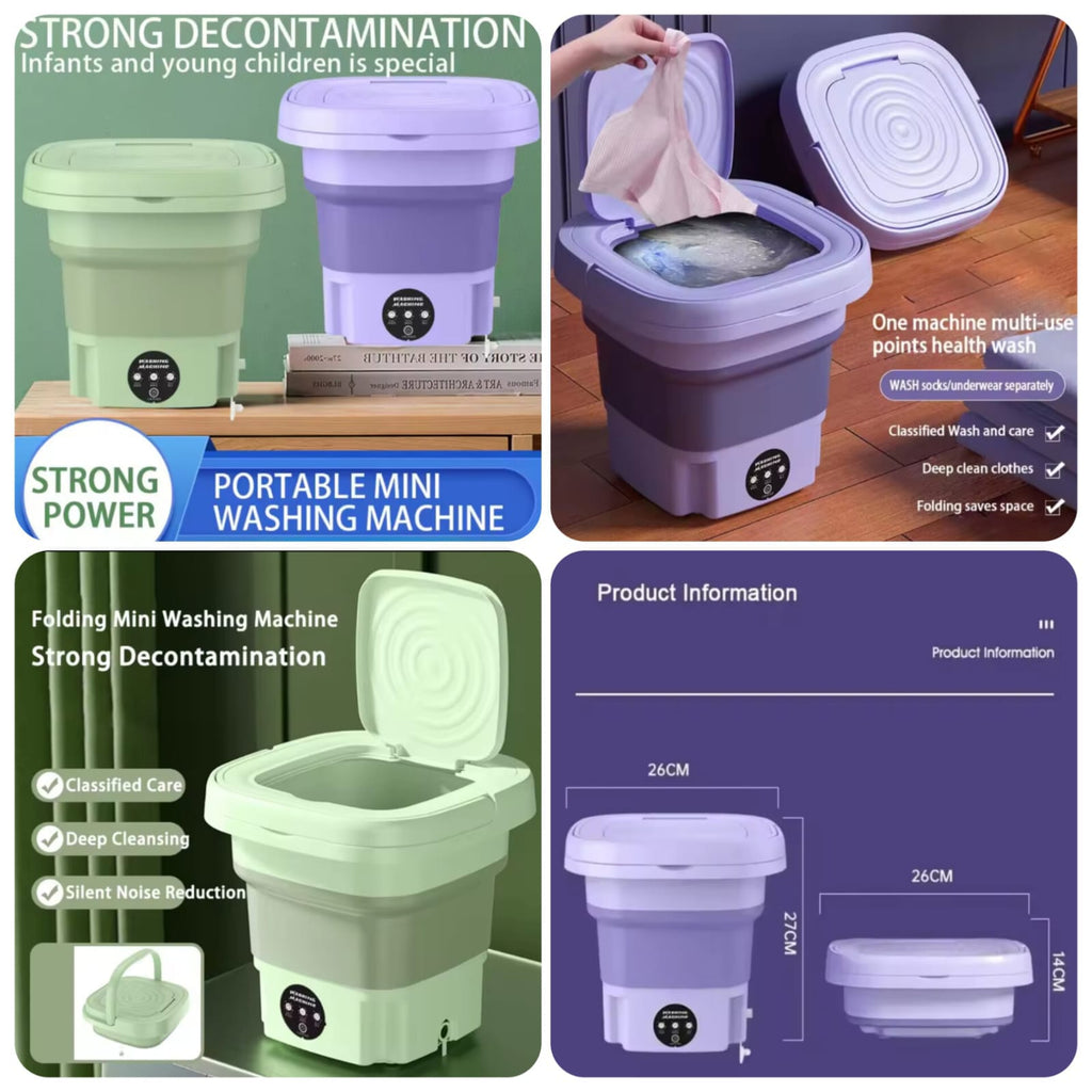 Portable Mini Washing Machine 6L – Foldable Compact Washer