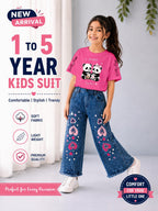 Western Girls Stylish Denim – T-Shirt & Fancy Denim Pant | 2-Piece Set