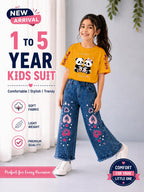 Western Girls Stylish Denim – T-Shirt & Fancy Denim Pant | 2-Piece Set