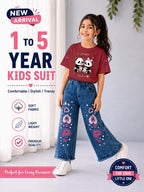 Western Girls Stylish Denim – T-Shirt & Fancy Denim Pant | 2-Piece Set