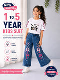 Western Girls Stylish Denim – T-Shirt & Fancy Denim Pant | 2-Piece Set