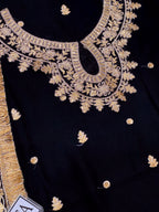 Embroidered Chiffon Suit – Malai Trouser & 4-Side Kiran Lace Dupatta | Festive Wear