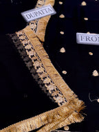 Embroidered Chiffon Suit – Malai Trouser & 4-Side Kiran Lace Dupatta | Festive Wear