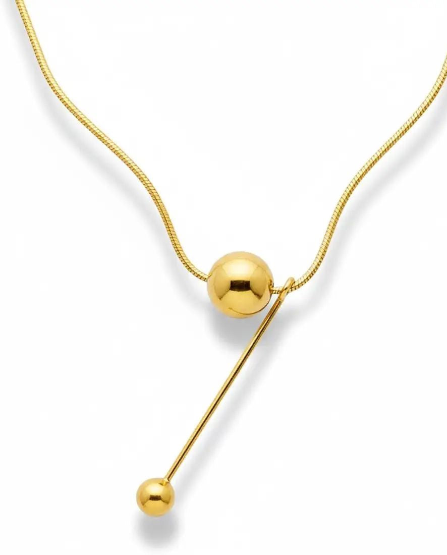 Delicate Stainless Steel Up-Down Pendant Necklace for Women