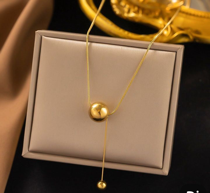Delicate Stainless Steel Up-Down Pendant Necklace for Women