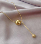 Delicate Stainless Steel Up-Down Pendant Necklace for Women