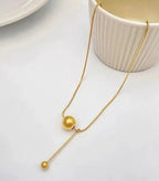 Delicate Stainless Steel Up-Down Pendant Necklace for Women