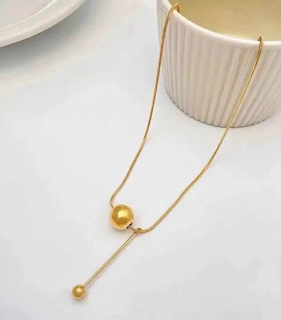 Delicate Stainless Steel Up-Down Pendant Necklace for Women