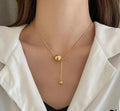 Delicate Stainless Steel Up-Down Pendant Necklace for Women