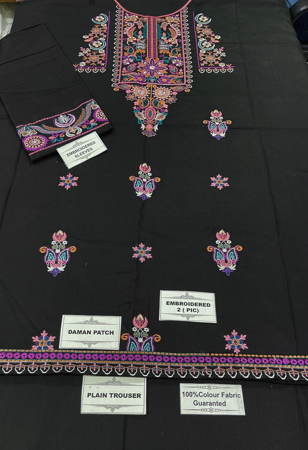 2-Piece Elegant Embroidered Unstitched Suit for Women