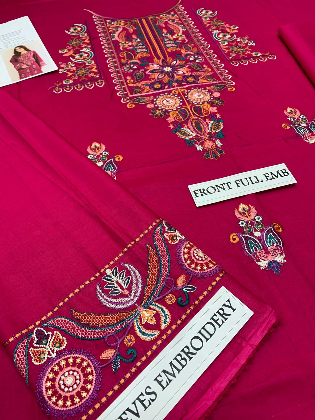 2-Piece Elegant Embroidered Unstitched Suit for Women
