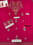 2-Piece Elegant Embroidered Unstitched Suit for Women