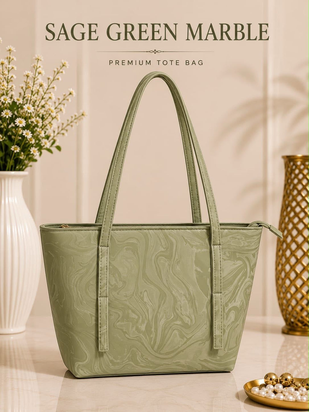 Premium Glossy Tote Bag for Women & Daily Use