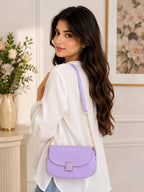 Stylish D-Lock Crossbody Shoulder Bag for Girls – Long Belt | Medium Size