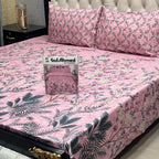 Premium King Size Cotton Mix Full Printed Bedsheet Set 3-Piece – Gift Pack Collection