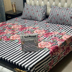3-Piece Full Printed Cotton King Size Bedsheet Gift Pack