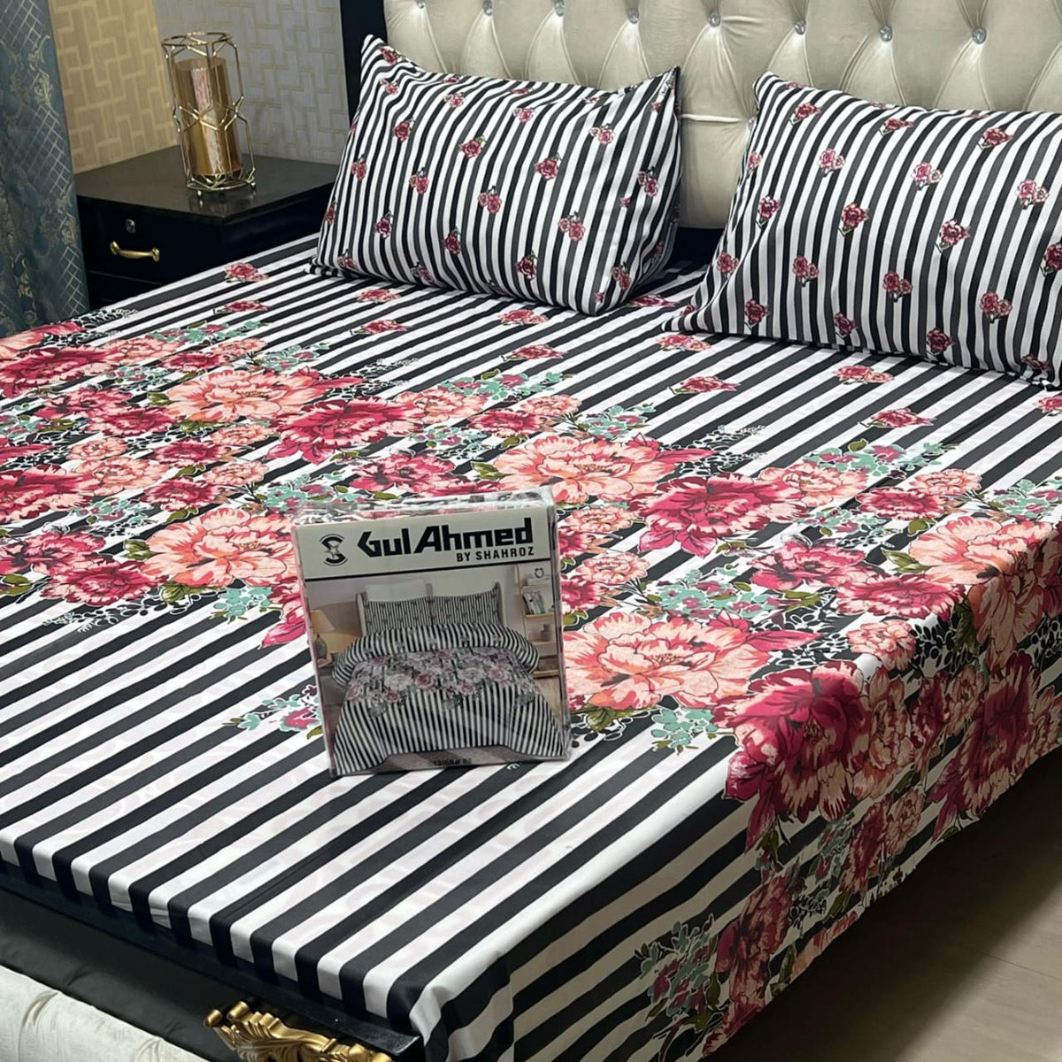 3-Piece Full Printed Cotton King Size Bedsheet Gift Pack