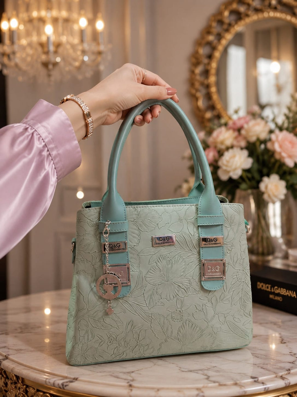 Elegant Floral Printed Premium Ladies Handbag