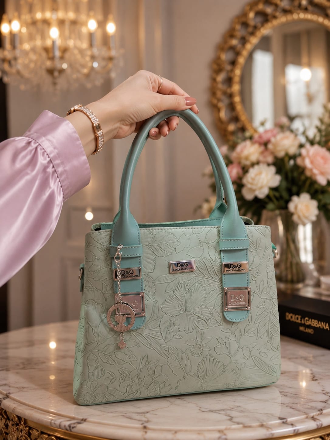 Elegant Floral Printed Premium Ladies Handbag