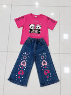 Western Girls Stylish Denim – T-Shirt & Fancy Denim Pant | 2-Piece Set