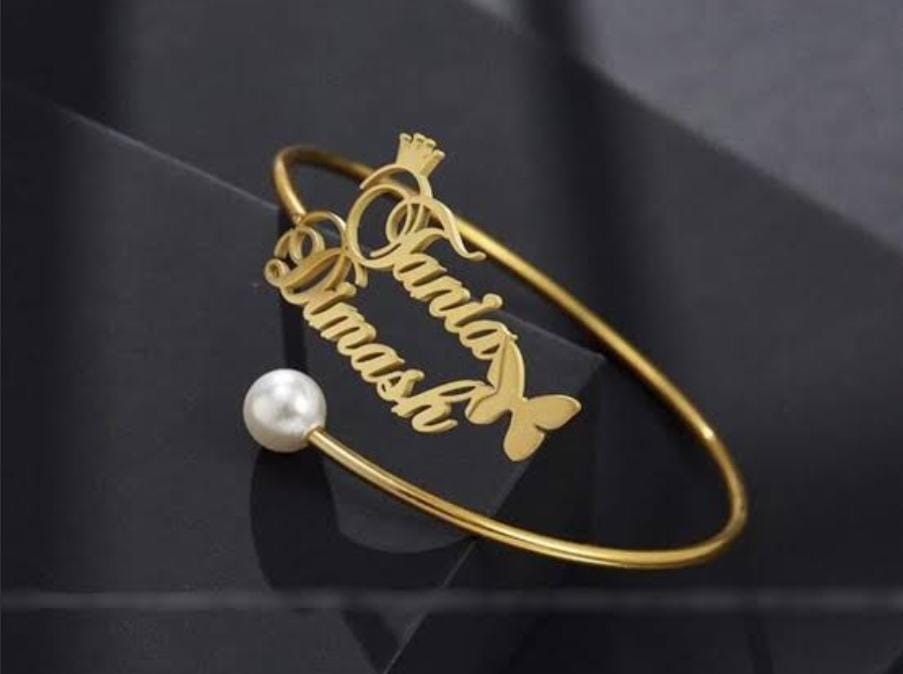 Customized Name Bangle – Premium Personalized Bracelet with Gift Box