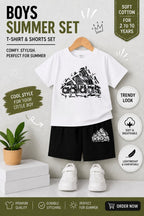 Kids DTF Print T-Shirt & Shorts Summer Set