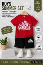 Kids DTF Print T-Shirt & Shorts Summer Set