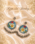 Handcrafted Resin Art Jhumkay with Dried Flowers