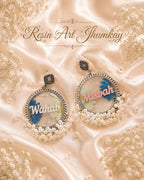 Handcrafted Resin Art Jhumkay with Dried Flowers