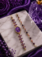 Luxury Gift Set for Her: Stone Watch & Tulip Hand Bracelets